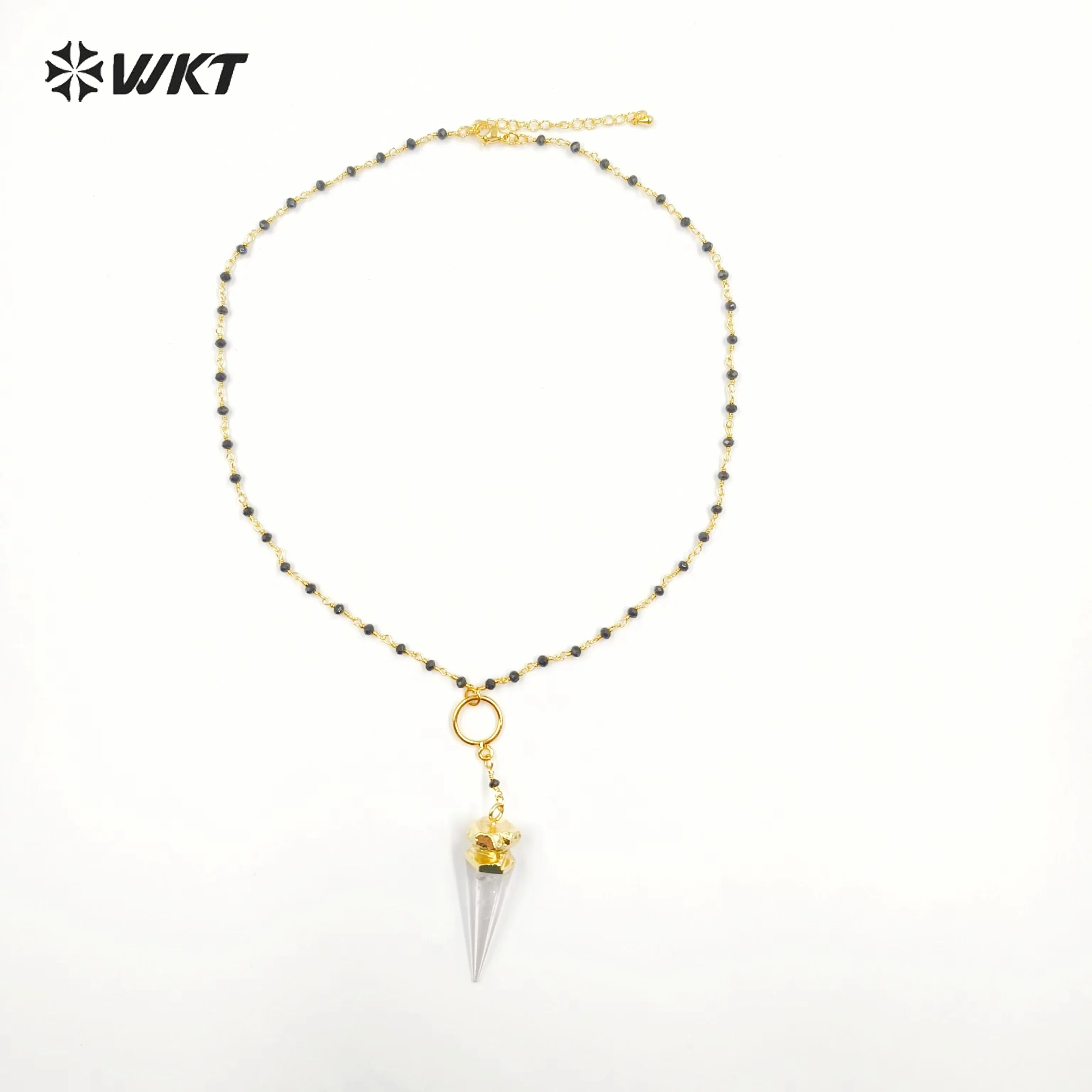 WT-N231 2023 Fashion Trendy Crystal Quartz Necklace Female Elegant and Jewelry for Party Gift Crystal Pendant Necklace