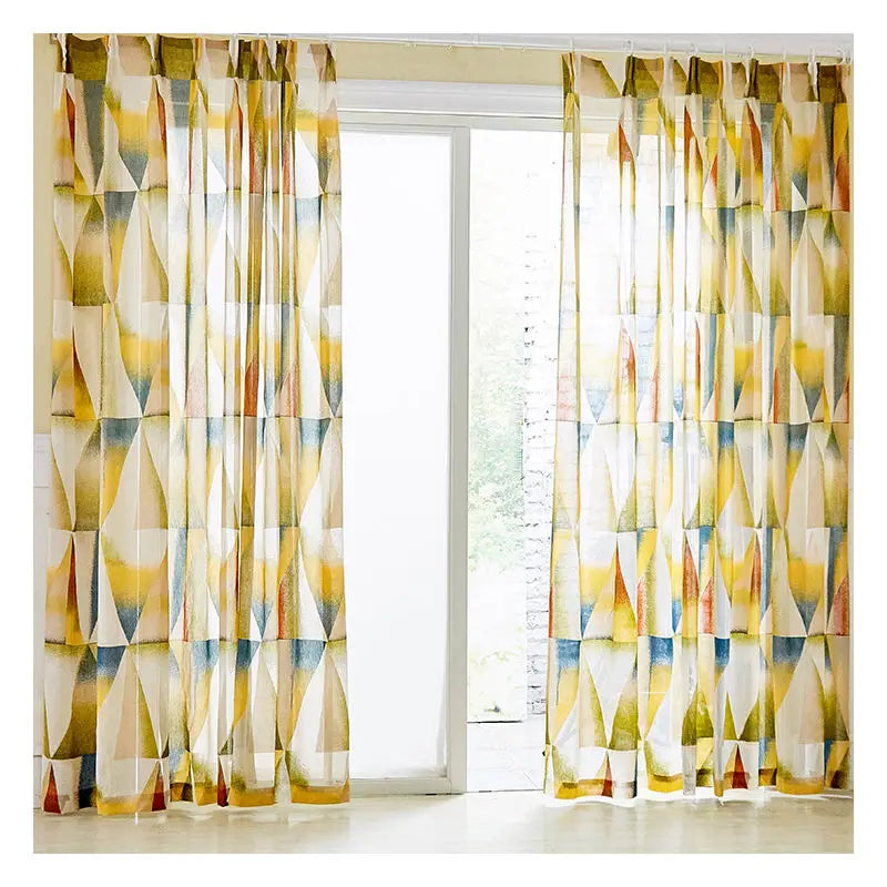 Innermor Artistic Geometry Burnt-out Tulle Elegant Voile Sheer Curtain for Living Room Kitchen Bedroom Window