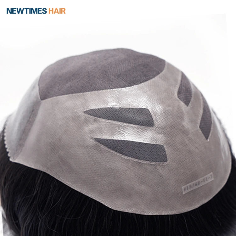 HS27 Natural Indian Men's Hair Toupee Wig with PU Lace Base Wave Style Virgin Model Number Mono Toupee Human Hair Extensions
