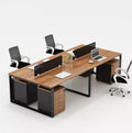 Liyu Newly Designed High-quality Extendable Solid Wood Particle Board MFC Steel Legs Modern Contemporary Design Office Desk
