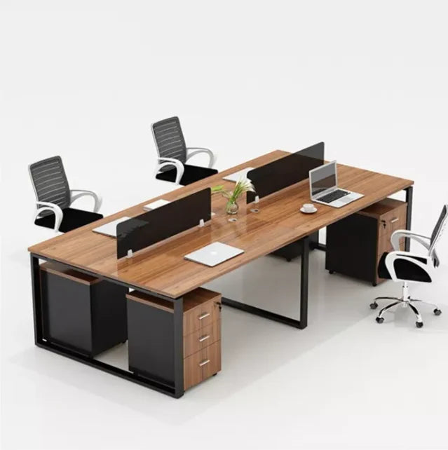 Liyu Newly Designed High-quality Extendable Solid Wood Particle Board MFC Steel Legs Modern Contemporary Design Office Desk