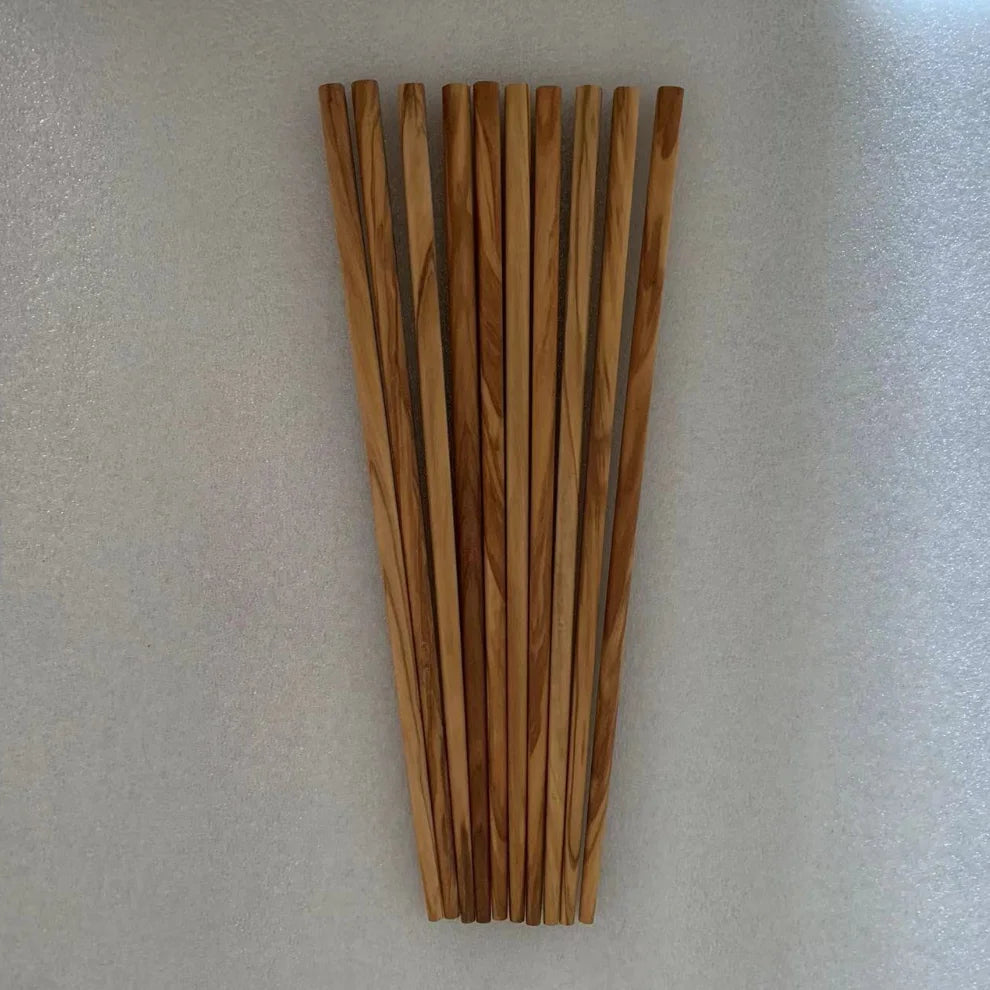 Olive Solid Wood Japanese Chopsticks No Paint No Wax Non-slip High Temperature Resistance for Household Use