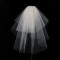 IVANHOE Wholesale Wave Shaped White Double Layered Staircase Short Bride ID Photo Wedding Banquet Headdress