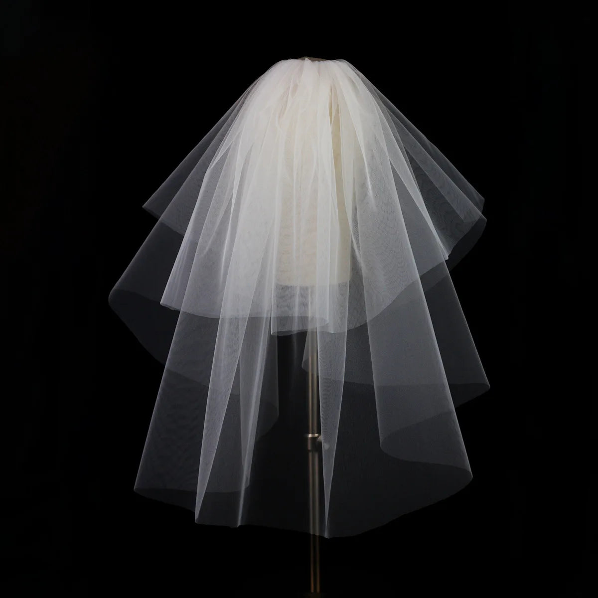 IVANHOE Wholesale Wave Shaped White Double Layered Staircase Short Bride ID Photo Wedding Banquet Headdress