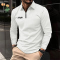 Custom Men's Polo T-shirts Zipper Waffle Spring Long Sleeve Polo T Shirts Casual Sport Tee Tops for Men