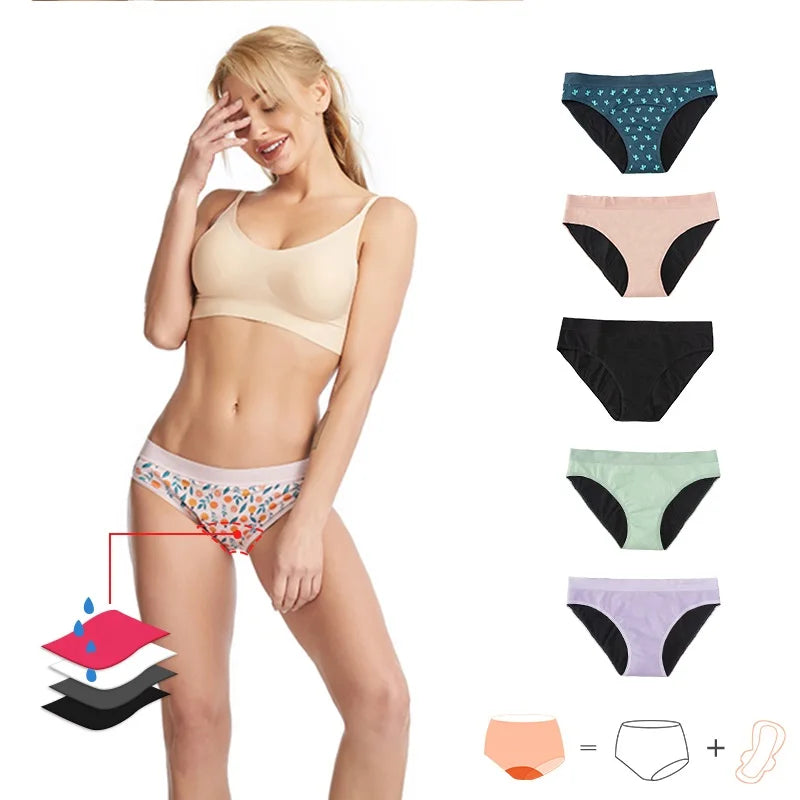 4 Layers High Rise Black Lace Leakproof Cycle Waterproof Physiological Women Menstrual Period Panties Culotte Menstruel