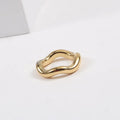 Wholesale Custom Women's Minimalist Jewelry Wave Ring Stainless Steel Stackable Irregular Rings for Women