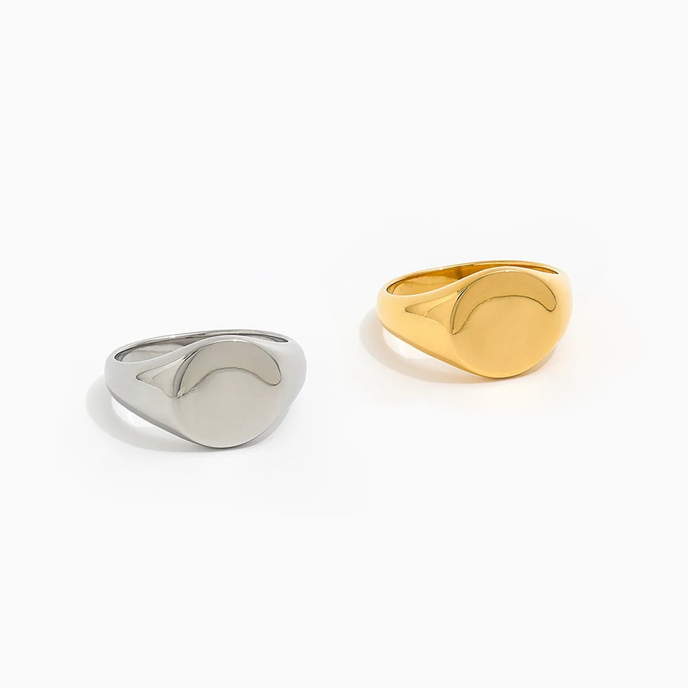High End PVD 18K  Gold Plated  Plain Fingers Rings for Women Stainless Steel Jewelry Wholesale Tarnish Free Jewelry