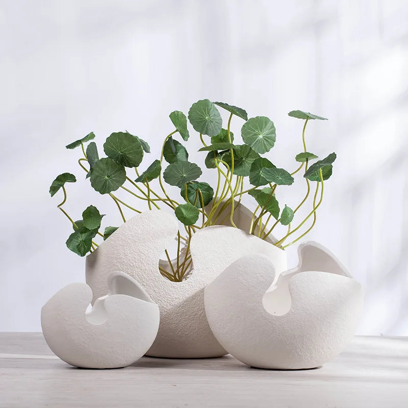 Modern Creative Ceramic Non-hole Hydroponic Tabletop Vase Eco-Friendly for Decoration