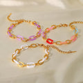 New Arrival 18K Gold Chunky Chain Bracelet Stainless Steel Color Resin Acrylic Bracelets Bangles for Women