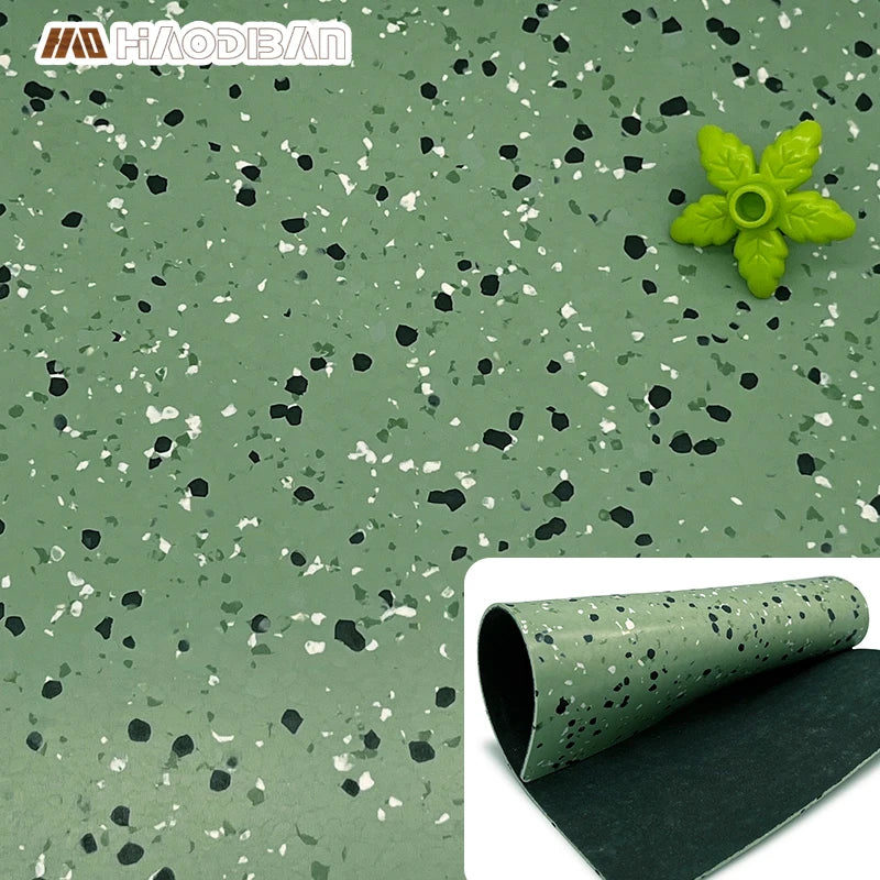 Anti Static ESD Flooring PVC Green Conductive Vinyl Homogeneous Floor Roll Modern Indoor Adhesive Graphic Design