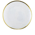 6 Inch Clear Plates Wholesale Handmade Round Crystal Salad Bowl Set with Gold Rose Gold Line for Wedding Kitchen Use