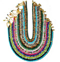 New Fashion Gemstone Multi Color Turquoise Tiger Eye Disc Gold Hematite Beaded Necklace Women