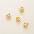 Hexagram Lucky Charms Zircon Geometric Pendant Gold Plated Brass Openwork Pendant