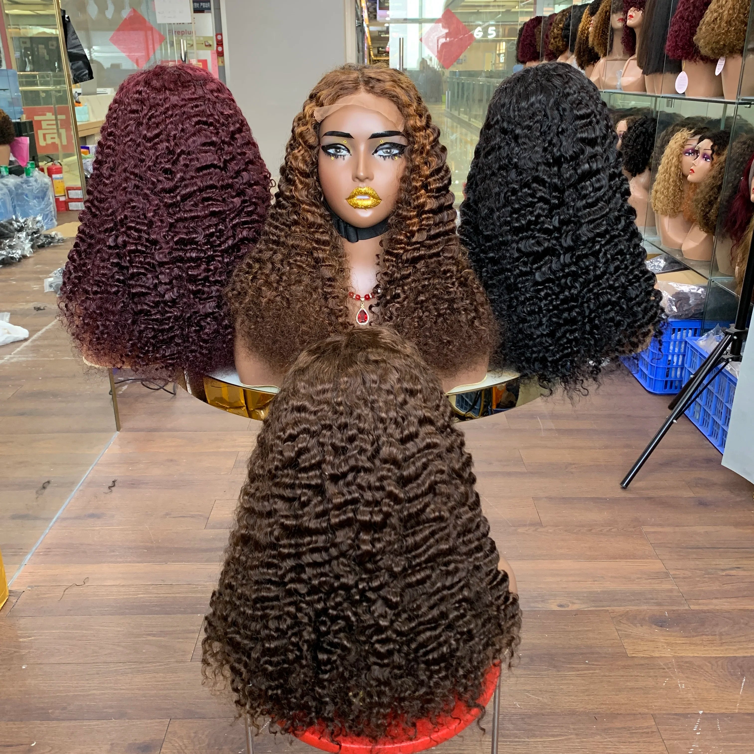 Cheap Wigs Vendor in ChinaSwiss Lace Curly Hairs and Wigs Sdd WigsLace Wigs Human Hair Burmese Curl Hair Closure Lace