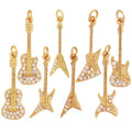 Trendy Musical Instruments Guitar Charm PendantNewest Design Minimalism Brass 18K Jewelry Findings Handmade Necklace Supply L09