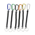 Fishing Lanyard Retractable Elastic Coil Keychain to Prevent Loss of Iron Mountain Buckle Clip Durable Spring Hook Accessory