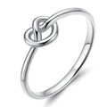 OAHLAN 925 Sterling Silver Heart Knot Ring Simple Rings for Women Engagement Wedding Valentine Gift Fashion Jewelry Size 3-12