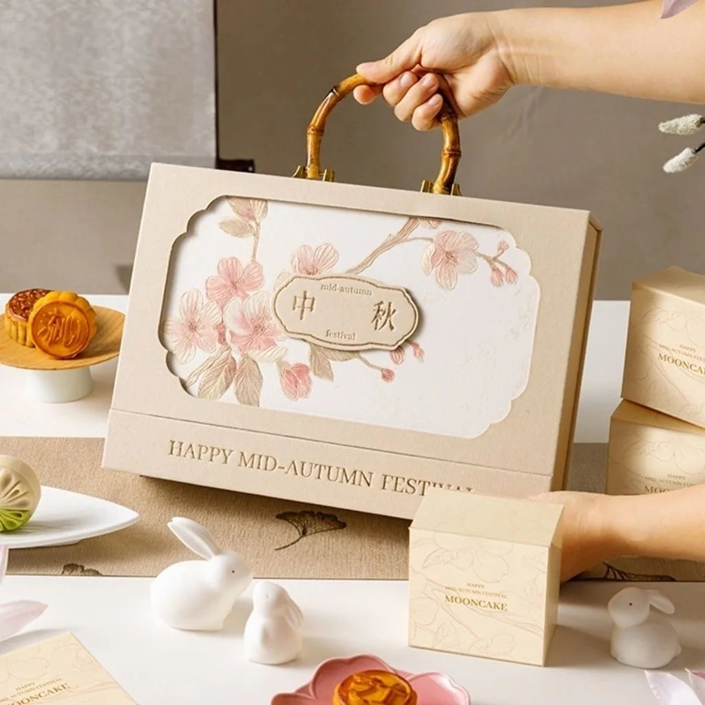 2026 New Luxury Moon Cake & Chocolate Cake Gift Boxes with Embossing Matt Lamination Coated Paper Handmade Packaging