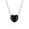 Factory 925 Sterling Silver Devil Heart Pendent Necklace for Women Black Zircon Fine Anniversary Jewelry Adjustable SCN474