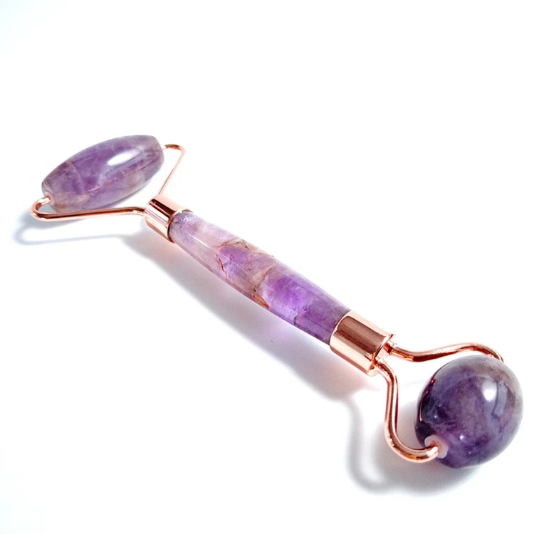 2026 Summer Welcomed Face Lifting Purple Crystal Gemstone Natural Crystal Amethyst Roller