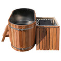 Cedar Freestanding Wooden Barrel Bath Steam Shower Hot Tub Cedar Wood Smart Bathtub with 1HP chiller For Sale