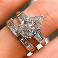 CAOSHI Gorgeous Geometry Pear Shaped Sparkling Zircon 2Pcs Sets Rings for Engagement Silver Plated CZ Rings Women Jewelry Custom