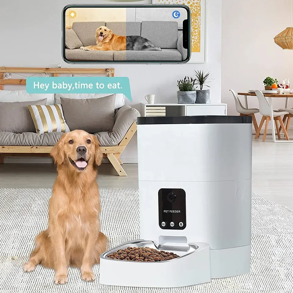 2024 New Phone Control 2-Way Audio WiFi Smart Dog Bowl Cat Pet Food Dispenser Timed Automatic Pet Feeder