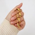 European and American Horn Ring 18k Gold Plated 316l Stainless Steel Short Fat Ring Titanium Steel Ins Net Red Ring