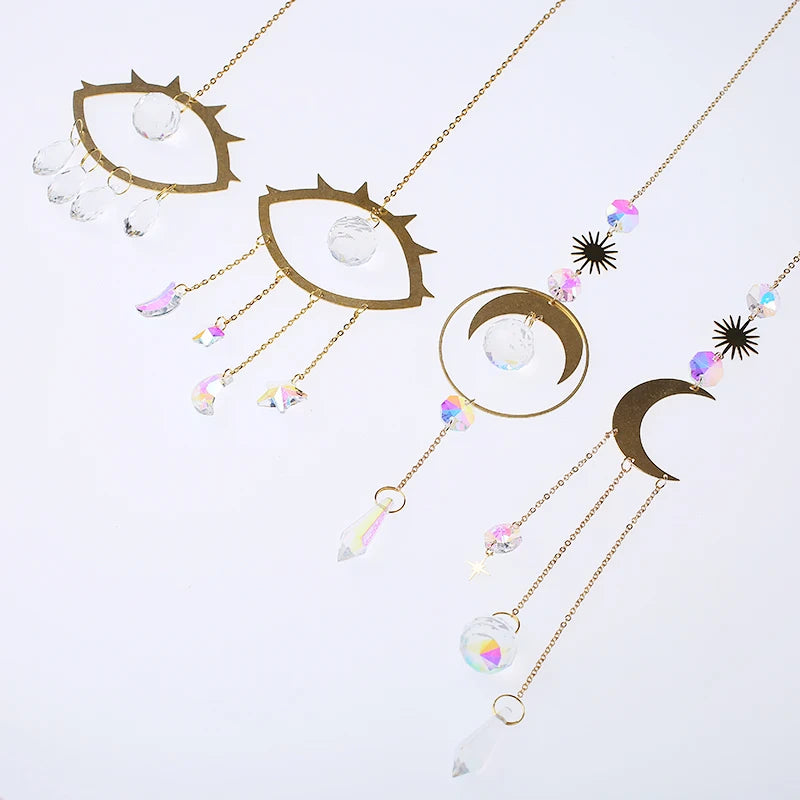 Wholesale Various Shapes Crystal Wind Chimes Crystal Sun Catchers for Outdoor Decoration