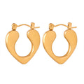 Light Luxury Retro Personalized Heart-Shaped Geometric Earrings Earrings Titanium Steel 18K Gold Niche Accessories