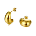 Studs Star Earrings Gift Stainless Steel 18k Gold Plated Screwback Earring Hollow Clear Chunky Hoop Earrings
