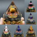 Resin Coating Natural Gravel Quartz Energy Meditation Spiritual Healing Mineral Crystal Pyramid