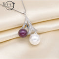P309 7-9mm DIY Natural  Freshwater Pearl Charm Pendant Necklace Chain Accessory 925 Sterling Silver Jewelry for Women