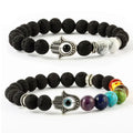 Custom Women's Trendy Natural Stone Beads Bracelet Heart Pattern Agate Amber Turquoise Silver for Yoga Healing Parties Gifts