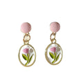 Ins Fashion 2023 Colorful Fruit Pink Flower Eardrops Sweet Earrings Women