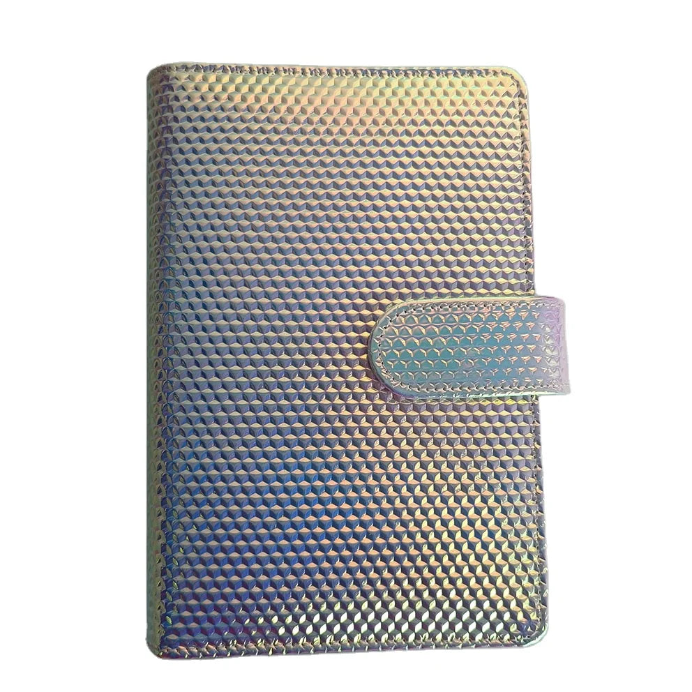 Personalisierte Logo Elegant Holographic Hardcover Leather Clear Pocket Cash Envelopes Ring Binder A6 Wallet Budget Planer