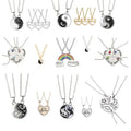 Hot Sale 3 Pcs 2pc Sets Necklaces Custom Letter Necklace Couple Friendship Jewelry Heart Shaped Necklaces Jewelry