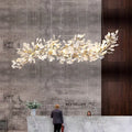 Nordic Style Ginkgo Branch Leaves Chandelier Living Room Chandeliers Pendant Lights Hotel Lobby Light Fixture