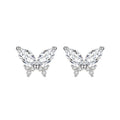 Butterfly Stud Diamond 925 Sterling Silver Tiny pink Purple Gemstone Cz Gold Plated Earrings Set for Women Kids Fine Jewelry