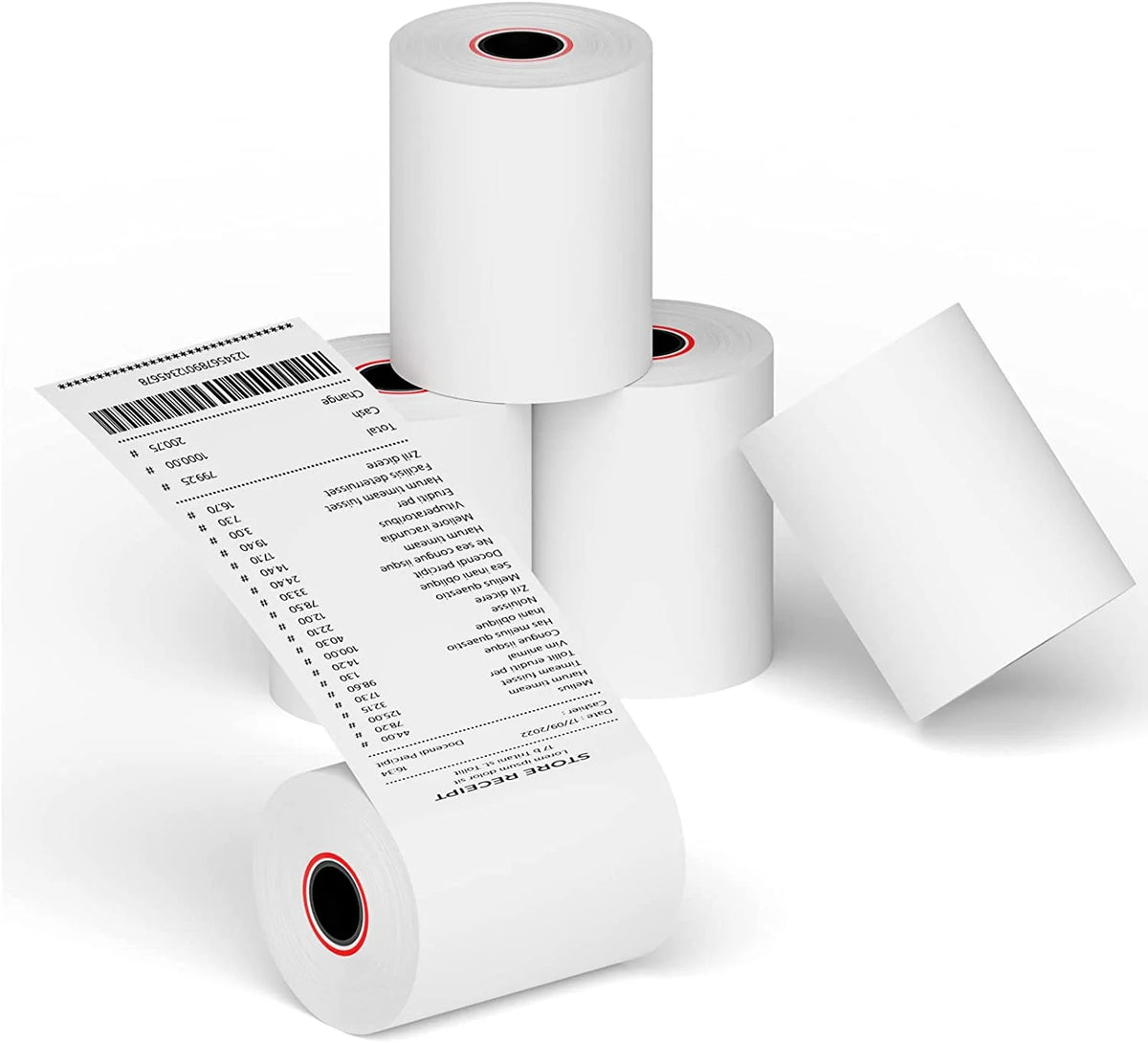 BPA Free Thermal Paper Roll 55gsm 57mm 80mm 3 1/8 57 X 40 13 Core for Cash Registers Single Layer Quantity