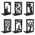 Heavy Duty L Shaped Custom Decorative Iron Bookstand Holder Black Book Stand Holder Metal Bookends