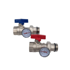 Hot Sale 1 Inch/DN25 High-Pressure Brass Ball Valve Set for Radiant Floor Heating Manifold Systems OEM Water Inlet/Outlet
