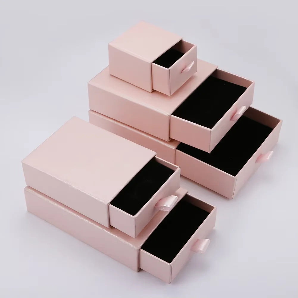 A1 Wholesale Custom Brand Sliding Wholesale Price Necklace Ring Pendant Gift Jewelry Box Packaging Drawer Jewelry Box with Logo