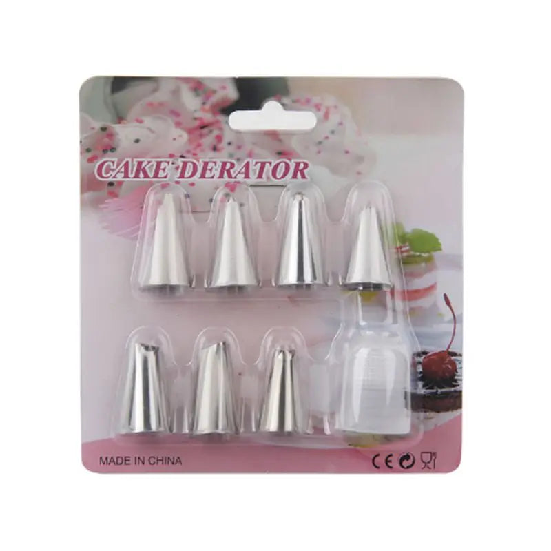 Lixsun 8PCS Different Types of Icing Baking Nozzles Cake Decorating Tip Set Tools