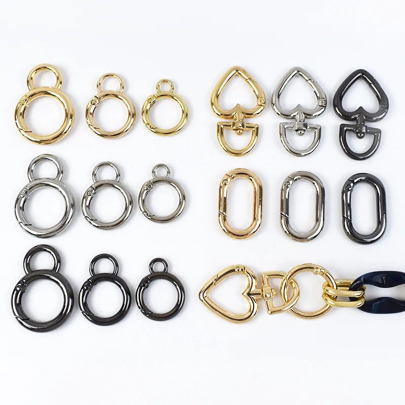 Deepeel F1-26 16mm Handbag Hardware Accessories Strap Dog Chain Snap Clasp Buckles Hook Alloy Open Spring O Ring