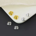Wholesale Anti-Drop Silver Plated Heart Shaped Ear Plug Bead Cap DIY Jewelry Findings with Copper Earring Backs Brass Material