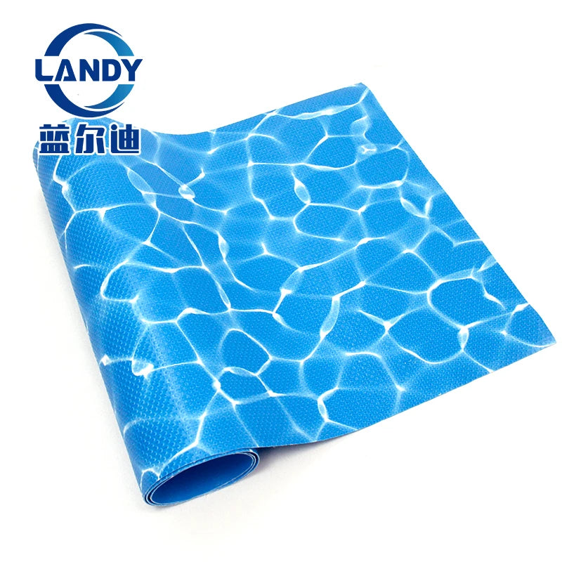 Landy Deep Blue Water Wave 16x32 Rectangle Pool Liner Chlorine Resistance Anti-UV PVC Pool Liners for Above Ground Pools