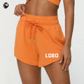 Customisable Women's High Waist Yoga Sports Shorts Quick Dry Breathable Solid Color Yoga Shorts for Women