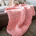 Luxury Custom Super Thick Weighted Chenille Wearable Blankets Warm Cozy 100% Handmade Knitted Chunky Throw Blanket